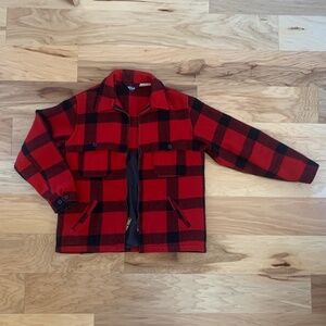 Vintage Woolrich buffalo check wool blend work jacket